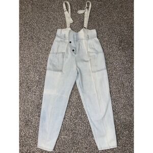 Vintage 80s 90s SWAT Light Acid Wash Denim Jeans Jumpsuit‎ Overalls Size 9